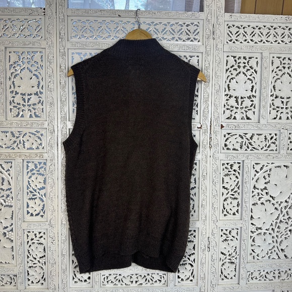 Robert Talbott Made In Italy Brown Textured Wool Alpaca Blend Sweater Vest Sz M - Picture 4 of 6